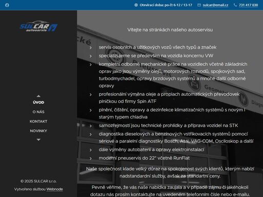 sulcar autoservis, autoservis, pneuservis, diagnostika, plnění automatických převodovek, letovice, kunštát, boskovice vítejte na stránkách našeho autoservisu