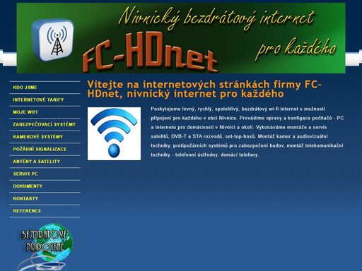 stránky firmy fc-hdnet, nivnický bezdrátový wifi internet pro každého.