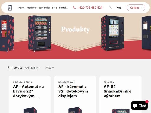 prodejní a výdejní automaty na nápoje, jídlo, kávu i popcorn. spirálové, výtahové a pásové systémy. displeje s androidem, podpora platebních metod. rychlé dodání, automaty skladem, odborné poradenství a servis.