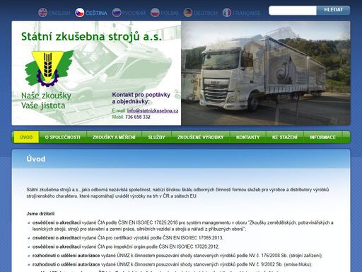   státní zkušebna strojů a.s., jako odborná nezávislá společnost, nabízí širokou škálu odborných činností formou služeb pro výrobce a distributory výrobků strojírenského charakteru, které napomáhají uvádět výrobky na trh v čr…