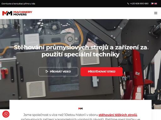 zajišťujeme kompletní stěhování průmyslových strojů po čr i do zahraničí. 10 let zkušeností. pokročilé technologie. vstřícné jednání.