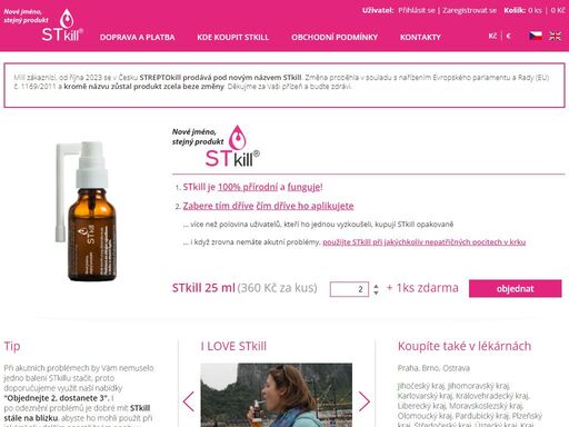 oficiální e-shop streptokill, 100% přírodním antiseptikem, které řeší problémy spojené s častými bolestmi v krku. funguje hlavně díky tříslovinám extrahovaným z dubu a deseti bylin. fyzicky izoluje streptokoky i další bakterie. garance zabere nebo zdarma.
