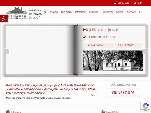 www.knihovnajaromer.cz