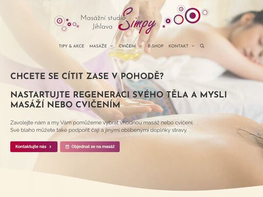 studio simpy - masáže a zdravotní cvičení v jihlavě. e-shop s doplňkovými produkty. pronájem prostorů.