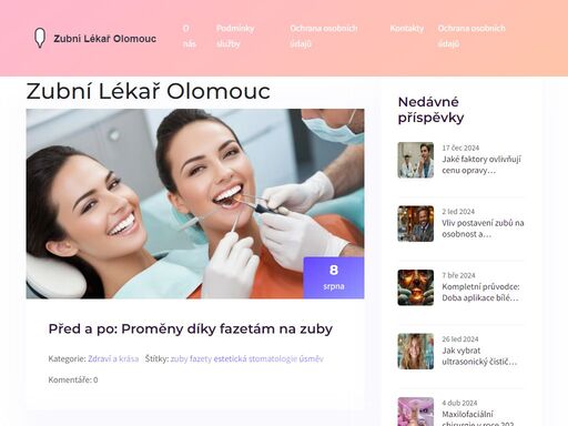 zubní lékař olomouc je předním poskytovatelem stomatologických služeb v olomouci. nabízíme komplexní péči o zuby, od preventivní ústní hygieny po pokročilé zubní korekce a implantáty. naše klinika je vybavena nejmodernější technologií, což nám umožňuje poskytovat kvalitní a bezbolestné služby. našim pacientům zaručujeme individuální přístup a plány léčby uzpůsobené jejich specifickým potřebám. objednejte se k nám a získejte zdravý úsměv, který si zasloužíte.