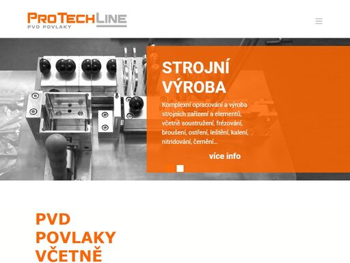 protech line, pvd povlaky na řezné, lisovací a střižné nástroje. strojní výroba, obrábění kovů, soustružení, frézování, broušení, ostření, leštění, kalení, zn