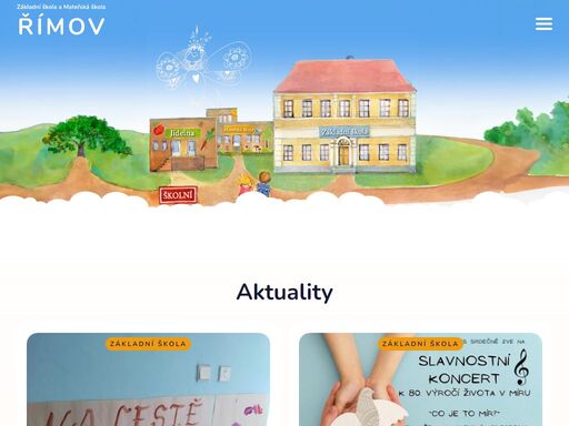 informační webové stránky základní škola a mateřská školy v římově, okres české budějovice