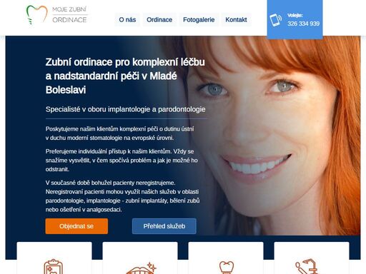 zubní ordinace pro komplexní léčbu a nadstandardní péči v mladé boleslavi. poskytujeme komplexní zubní péči od dentální hygieny, airflow, parodontologickou léčbu, zavedení zubních implantátů a ošetření ve spánku.
