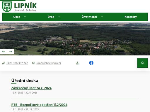 oficiální stránky obce lipník