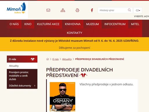 oficiální stránky kultura mimoň