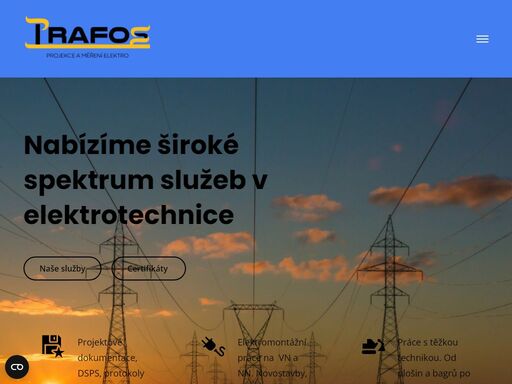 nabídka služeb společností trafos s.r.o. a elektromontáže douša s.r.o. 