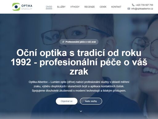 optika albertov (dříve lumien optic) - oční optika s tradicí od roku 1992. měření zraku, brýle na míru, kontaktní čočky. na slupi 134/15, praha 2.