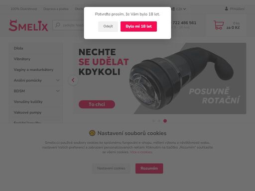 diskrétní sexshop s garancí nejlepší ceny a rychlým doručením. vyzkoušejte naše erotické pomůcky a hračky jako jsou dilda, vibrátory, umělé vagíny, anální pomůcky, bdsm...