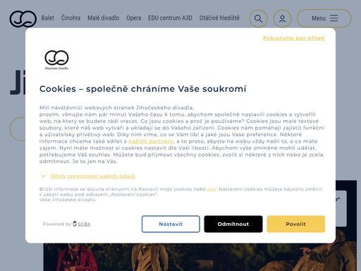 jihočeské divadlo je profesionální divadlo čtyř samostatně působících uměleckých souborů - činohra, opera, balet a malé divadlo. vedle vystupování na domácích scénách působí i v dalších městech české republiky. v letní sezóně účinkuje před otáčivým hledištěm v českokrumlovském zámeckém parku.