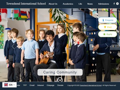 townshend international school combines academic excellence with outstanding holistic education for students from pre-k to secondary. located in beautiful hluboka nad vltavou, just 2 hours from prague, townshend has for over 20 years welcomed students from 106 countries to the heart of europe.