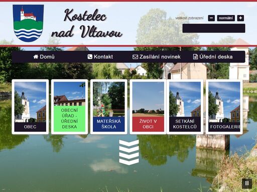 oficiální webové stránky obce kostelec nad vltavou