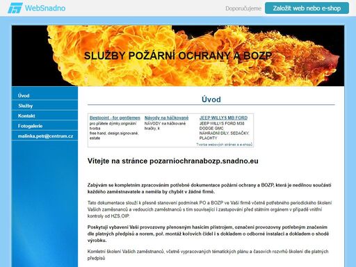 služby požární ochrany a bozp