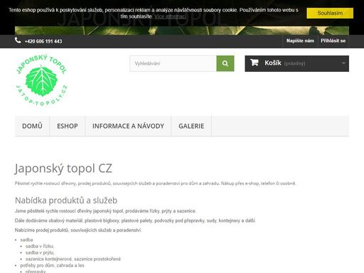 pěstitel rychle rostoucí dřeviny, prodej a poradenství. prodej zboží a služeb pro dům a zahradu. nákup přes e-shop, telefon či osobně. 