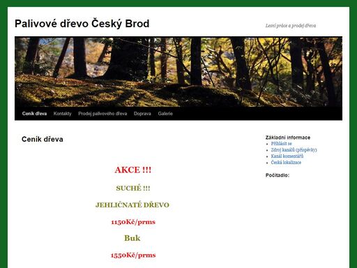 prodej palivového dřeva v českém brodě