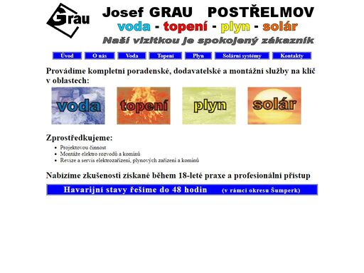 josef grau postřelmov - voda, topení, plyn, solár