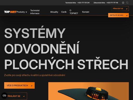 homepage – systémy odvodnění plochých střech | topwet komplexní řešení pro odvodnění plochých střech ? spolehlivé produkty pro každé klima inovativní technologie ??? dlouhodobá životnost a jednoduchá instalace