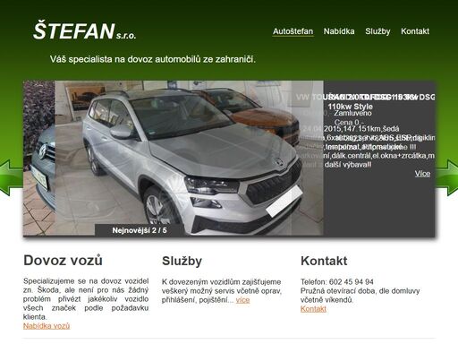 štefan s.r.o., dovoz a prodej automobilů, březnice, příbram, střední čechy