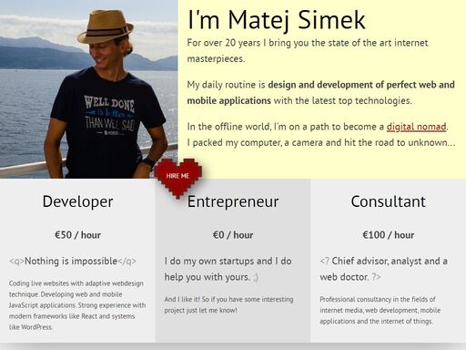 full stack experienced web developer specialized at frontend architecture, professional consultant and lecturer