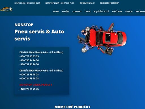 dojedeme pro vás kdykoliv a kamkoliv. nonstop pneuservis a autoservis v praze na chodově - praha 4 - chodov - atpneu.cz