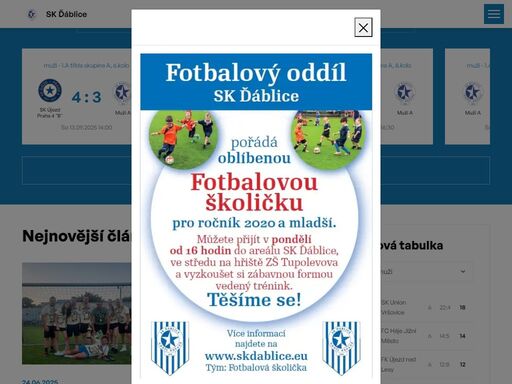 oficiální stránky fotbalového klubu