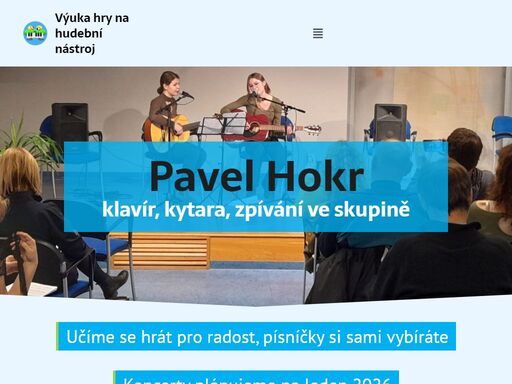 pavel hokr, hudební škola, výuka hry na hudební nástroj, klavír, piano, kytara, flétna
