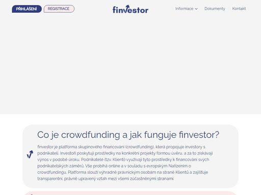 investujte do reálných podnikatelských projektů. právní jistota, přehledný výnos, detailní informace. založte si investorský účet finvestor zdarma. crowdfunding česká republika. 