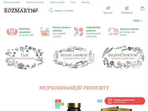 jsme rodinné bylinkářství již od roku 1971. specializujeme se na receptury čajů boženy kamenické, prodej léčivých bylin, směsí dle požadované receptury.