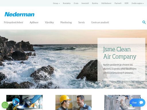 nederman nabízí řešení na průmyslové odsávání a filtraci prachu, dýmů, zplodin a aerosolů. tím poskytuje ochranu osob, planety a výroby před škodlivými zplodinami z průmyslových procesů. 