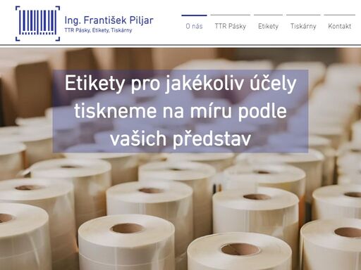 ing. františek piljar - firma zabývající se tiskem etiket na míru, prodejem ttr pásky značky inkanto a prodejem tiskáren značky sato.