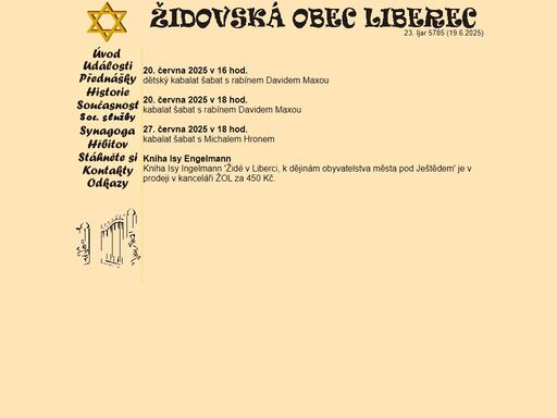 oficiální stránky židovské obce liberec.
