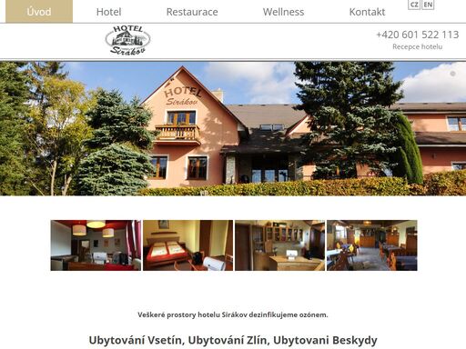 hotel sirákov nabízí ubytování v vsetíně a krásnou dovolenou v beskydech, wellness, multifunkční kurt, stylová restaurace s širokou nabídkou pokrmů.