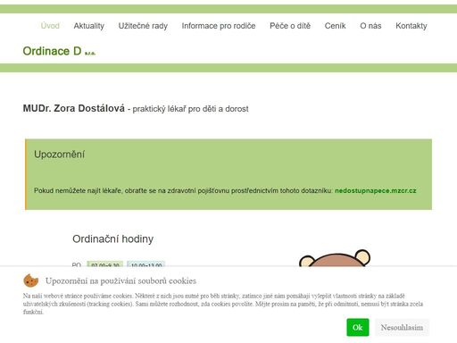 ordinace d, s.r.o. - mudr. zora dostálová - praktický lékař pro děti a dorost