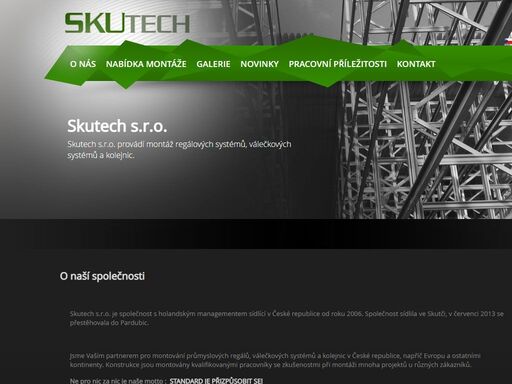 skutech s.r.o. provádí montáž regálových systémů, válečkových systémů a kolejnic.