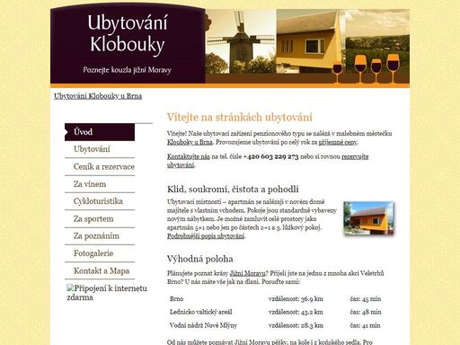 ubytování v soukromí v srdci jižní moravy v malebném městečku klobouky u brna