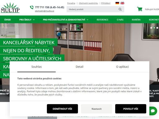 školní a kancelářský nábytek, učební pomůcky a nábytek a pomůcky pro pečovatelství a zdravotnictví - multip moravia s.r.o., český výrobce školního nábytku