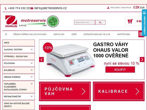 prodej, půjčovna, kalibrace, cejchování a servis vah. nabízíme průmyslové, obchodní, lékařské a laboratorní váhy značek ohaus, mettler toledo, cas a další.