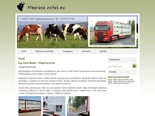 spediční společnost specializovaná na přepravu zvířat.