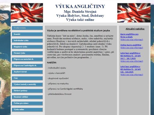 jazykové kurzy angličtiny, příprava na maturity z angličtiny, příprava na cambridgské zkoušky, individuální výuka anglického jazyka -  holýšov
