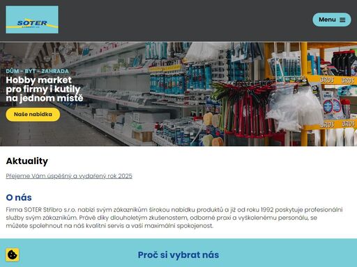 vybavení pro byt, dům i zahradu, pro firmy i kutily na jednom místě. jsme tu pro vás od roku 1992 a náš milý a vyškolený personál vám rád poradí.