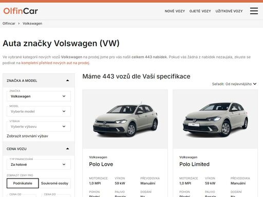 uvazˇujete o koupi nove´ho auta znacˇky volkswagen? podi´vejte se na nasˇi´ kompletni´ nabi´dku!