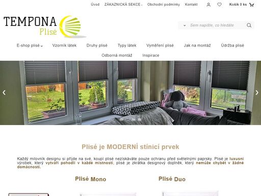 kvalitní, levné plisé od výrobce tempona s.r.o.