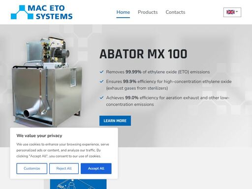 mac eto systems specializes in ethylene oxide sterilization equipment, ensuring safe and efficient gas elimination. our innovative, eco-friendly solutions serve healthcare, pharmaceutical, and industrial applications worldwide.