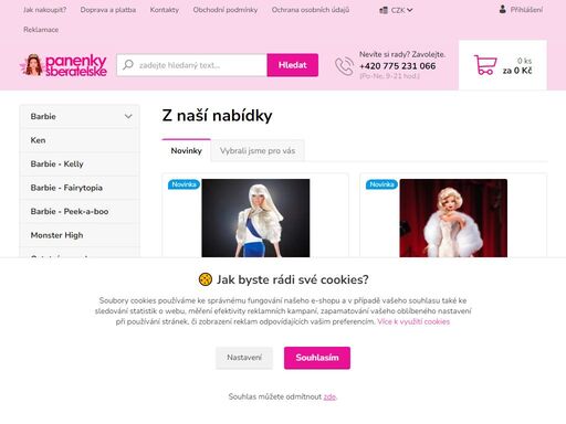 velký výběr sběratelských panenek barbie z nových i starších kolekcí. možnost objednání panenek dle přání zákazníka.