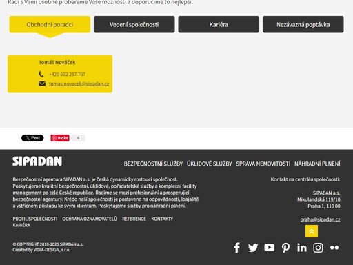 bezpečnostní agentura sipadan, a.s., poskytuje profesionální bezpečnostní, pořadatelské, úklidové a facility management služby na špičkové úrovni.