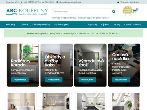 abckoupelny.cz | koupelny, radiátory, obklady a dlažby, kuchyně